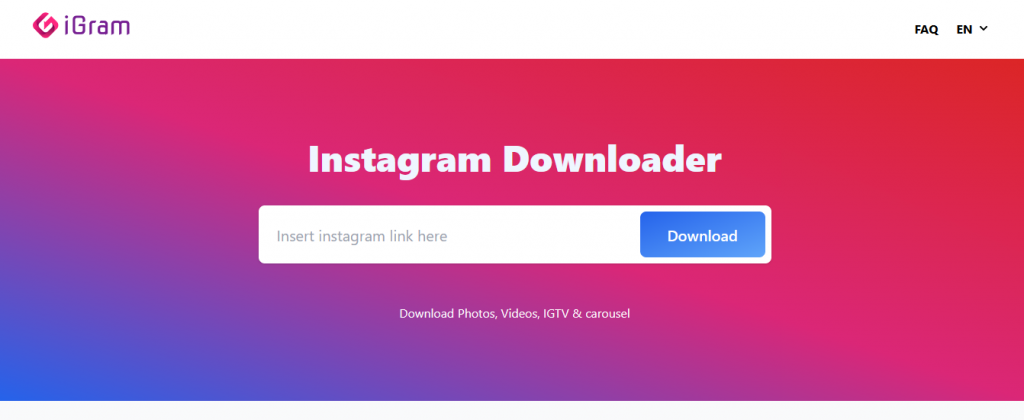 download video reels instagram denan iGram.io