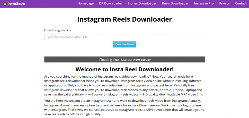 Download Video Instagram dengan Instasave